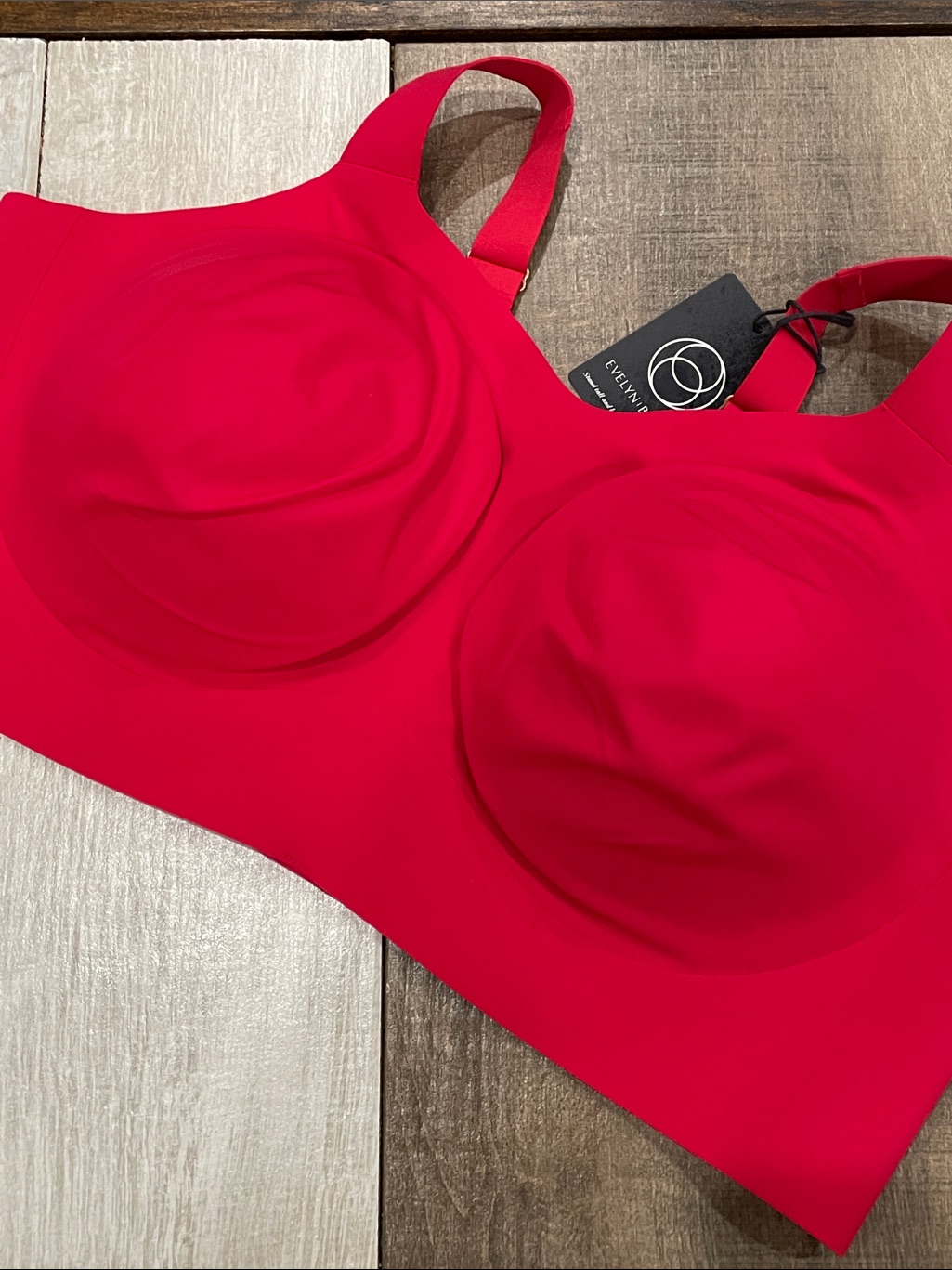 Evelyn & Bobbie Seamless Red Wireless Bra Sz 3x
